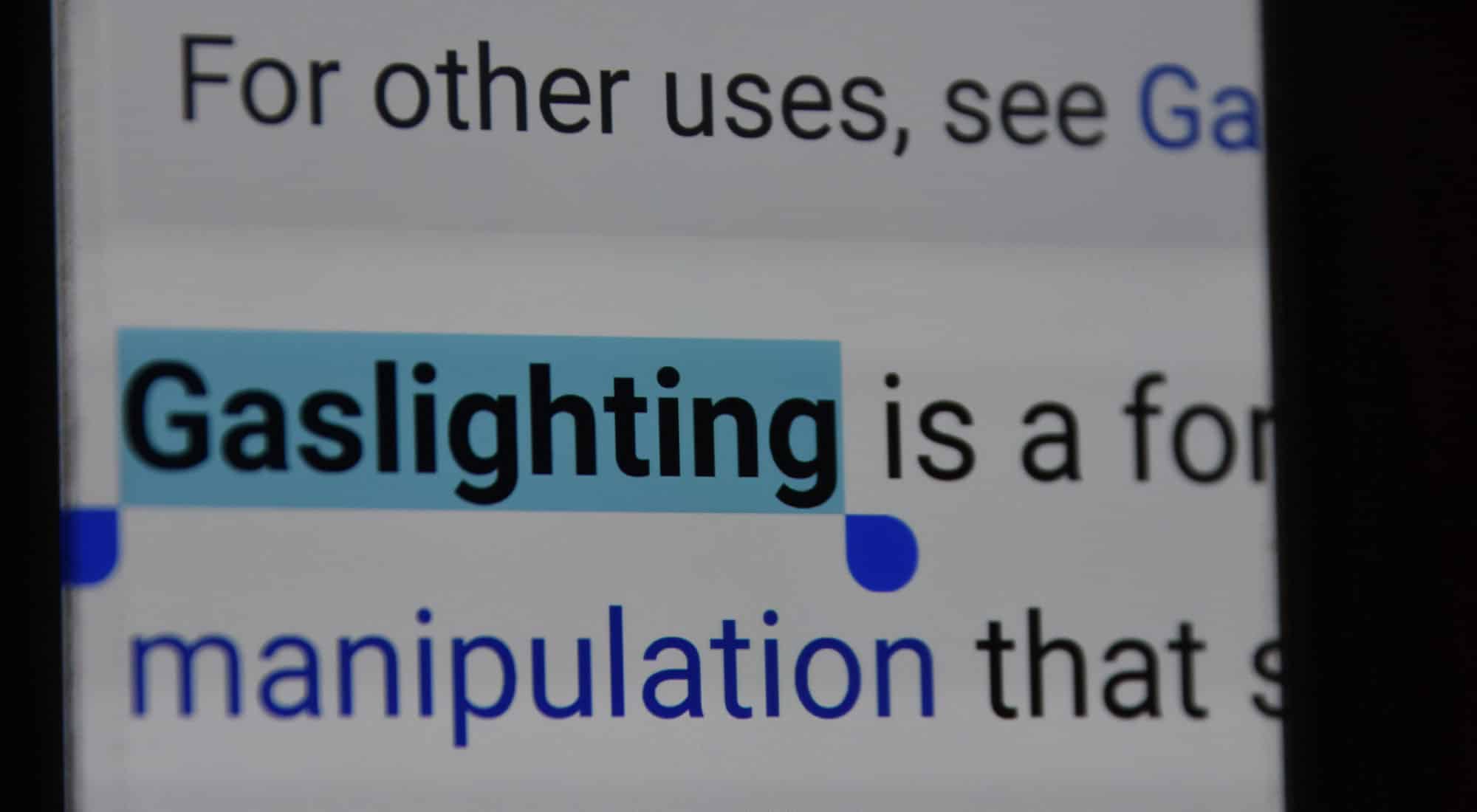 gaslighting definition on Google search