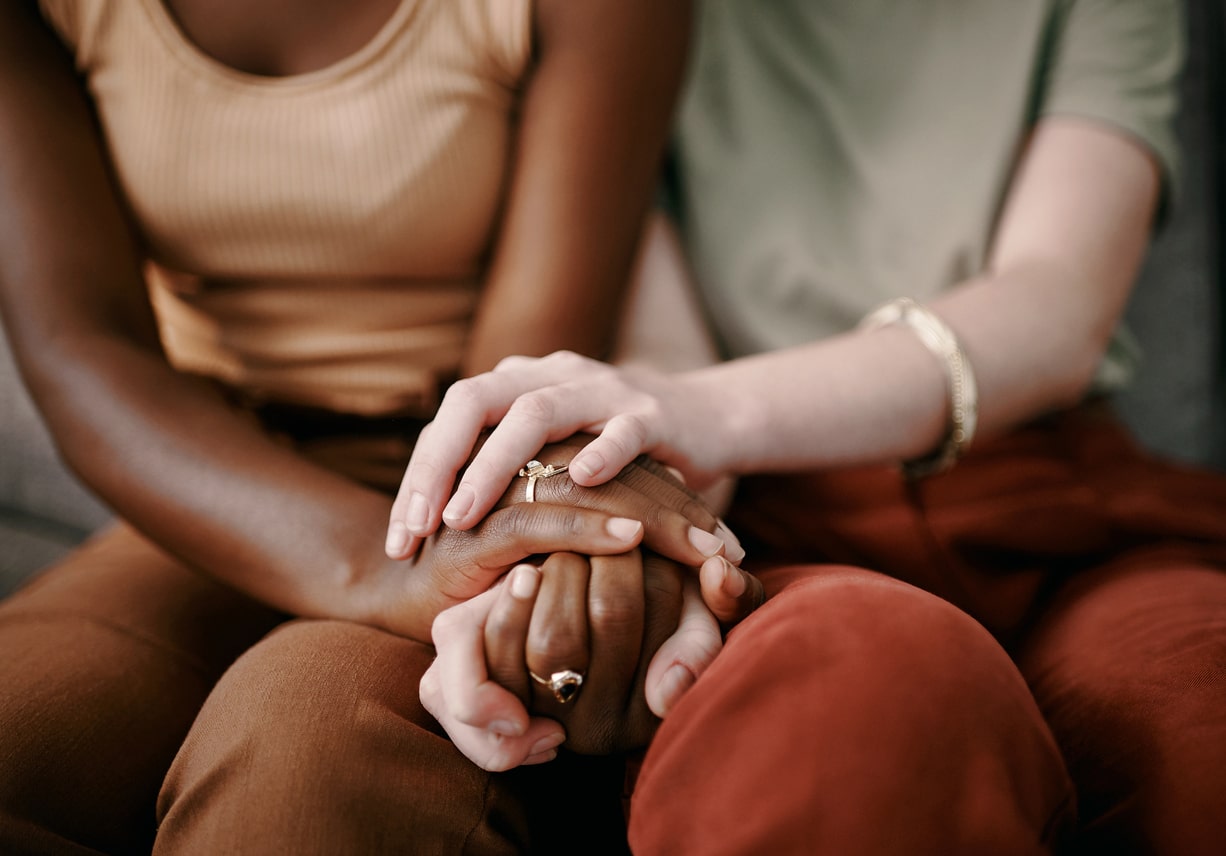 codependent couple holding hands 